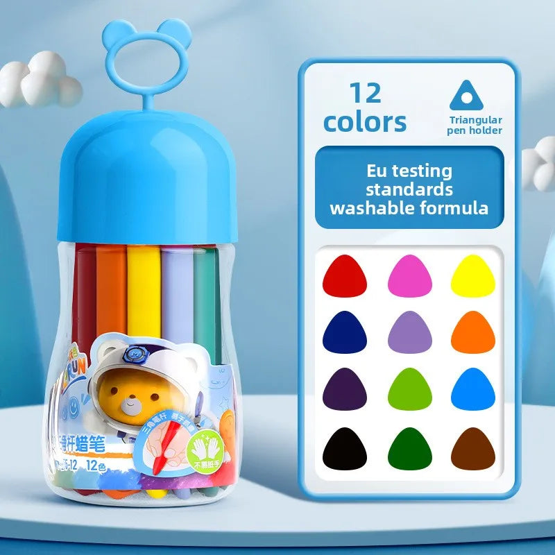 48 Pastelli Lavabili a Doppia Punta – Fusto Triangolare, Non Tossici per Bambini