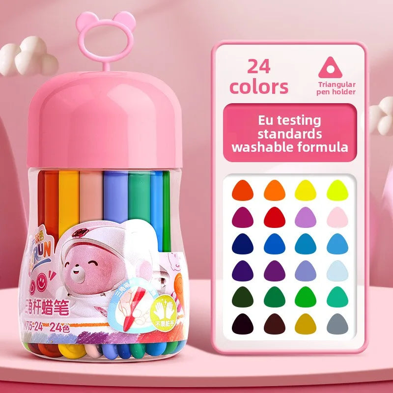 48 Pastelli Lavabili a Doppia Punta – Fusto Triangolare, Non Tossici per Bambini