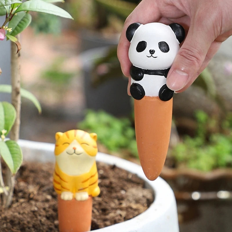 Set Irrigazione a Cono di Argilla per Piante – 4 Pezzi Dispenser Acqua Automatico