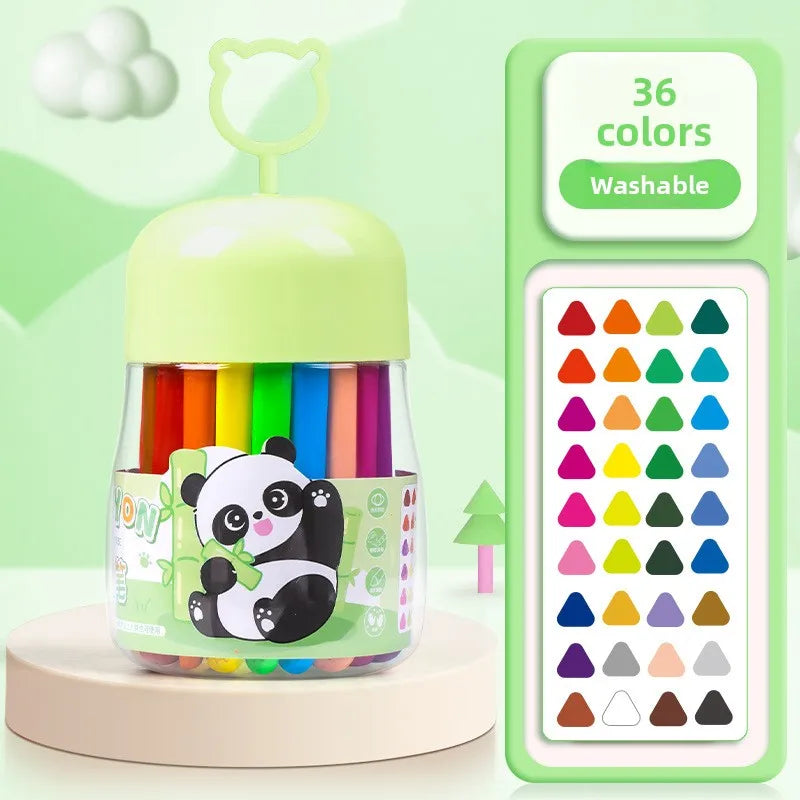 48 Pastelli Lavabili a Doppia Punta – Fusto Triangolare, Non Tossici per Bambini