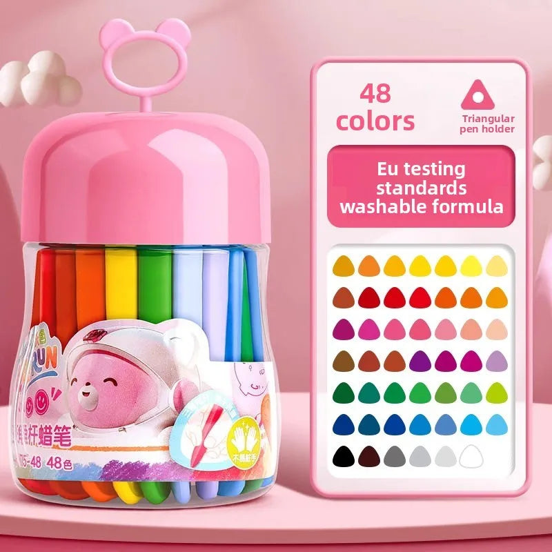 48 Pastelli Lavabili a Doppia Punta – Fusto Triangolare, Non Tossici per Bambini