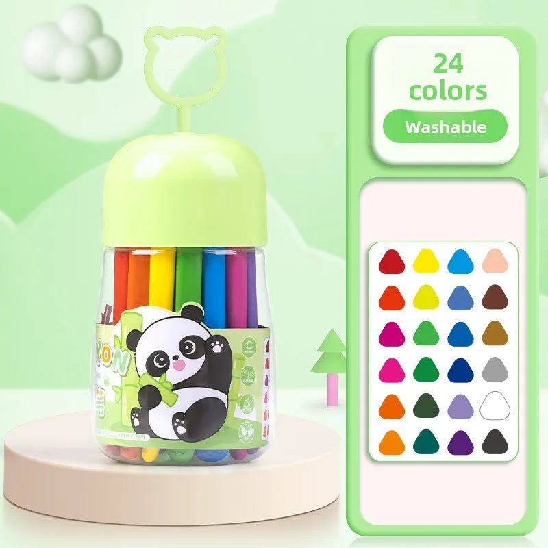 48 Pastelli Lavabili a Doppia Punta – Fusto Triangolare, Non Tossici per Bambini