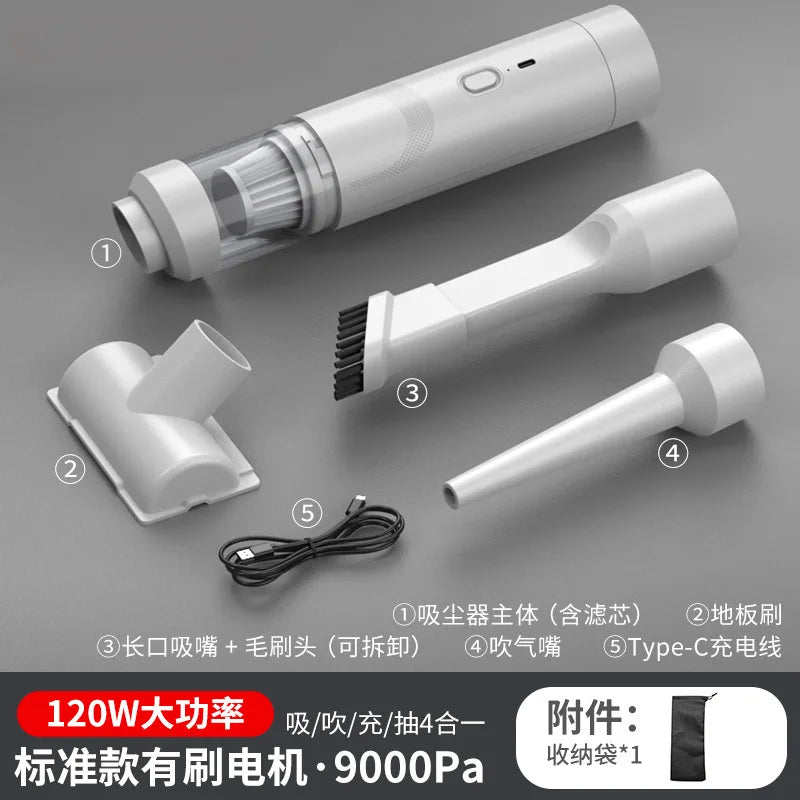 Aspirapolvere Portatile Senza Fili per Auto – Pulizia Rapida Interni e Dettagli